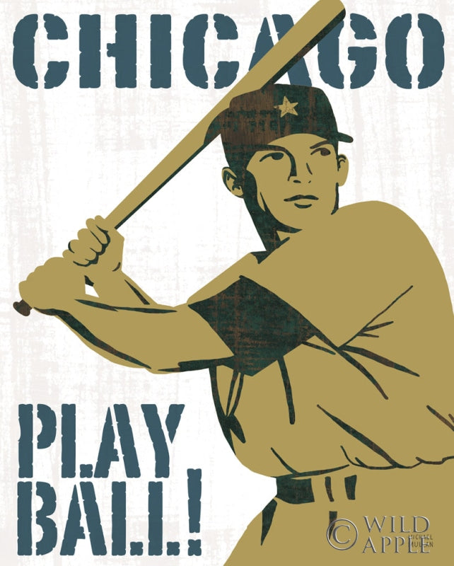 Reproduction of Play Ball Chicago by Michael Mullan - Wall Decor Art
