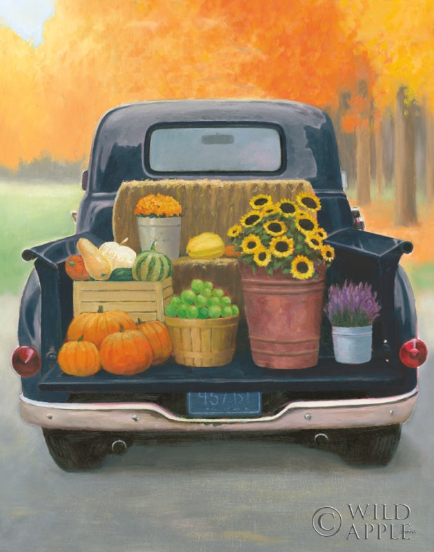 Reproduction of Fall Bounty III Truck Navy by James Wiens - Wall Decor Art