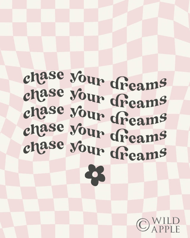 Reproduction of Wavy Words I Checkered by Wild Apple Portfolio - Wall Decor Art