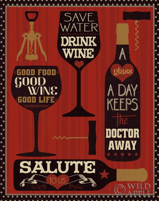 Wine Words Ii Posters Prints & Visual Artwork