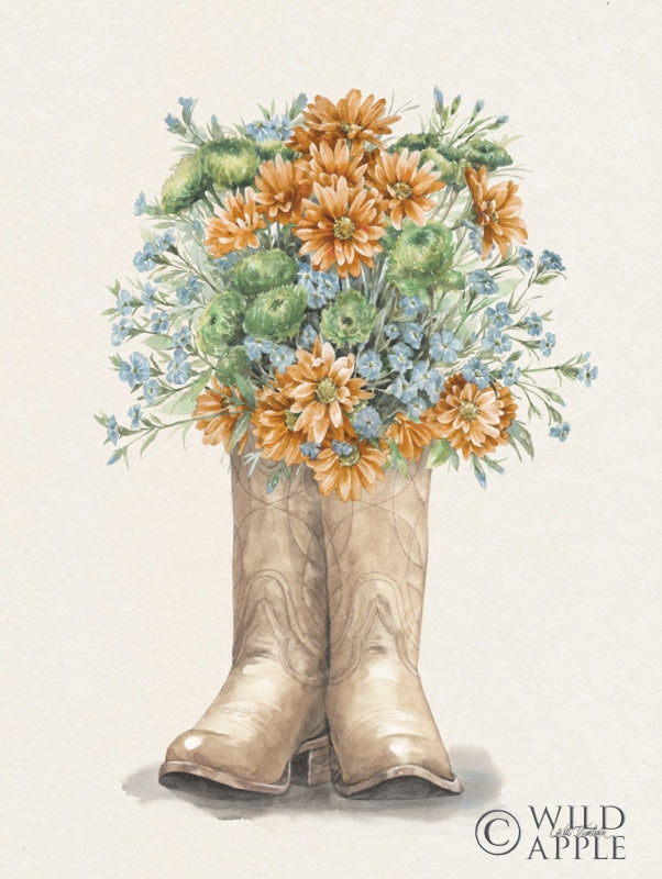 Reproduction of Wildflower Western II Cream by Leslie Trimbach - Wall Decor Art