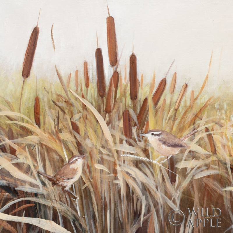 Reproduction of Whispering Cattails II by Julia Purinton - Wall Decor Art