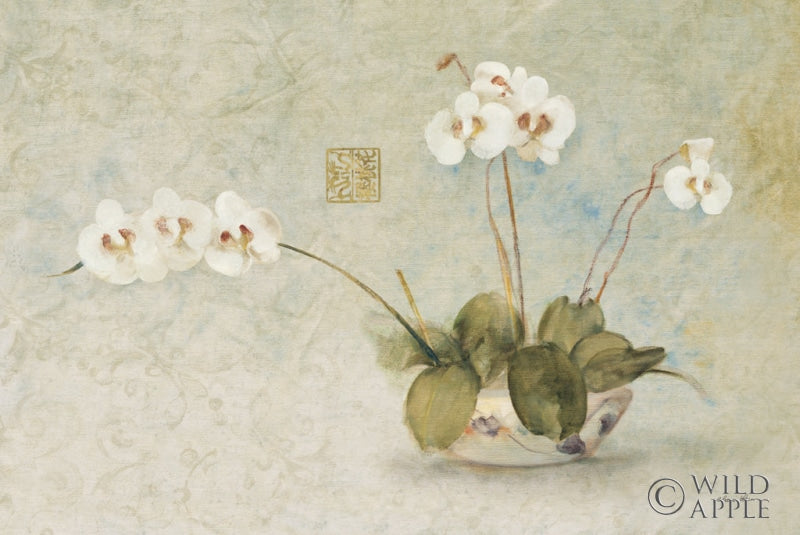 Reproduction of Orchids in a Chinese Bowl by Cheri Blum - Wall Decor Art