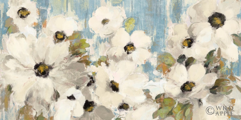 Reproduction of White and Green Bloom Slate Crop by Silvia Vassileva - Wall Decor Art