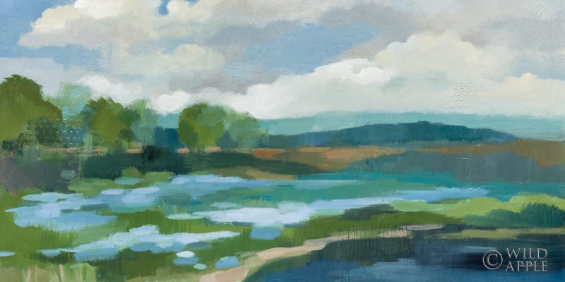 Reproduction of Blue Coastal Flowers Crop by Silvia Vassileva - Wall Decor Art