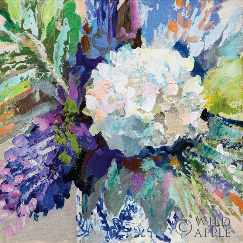 Reproduction of Hydrangea Chinoiserie I by Jeanette Vertentes - Wall Decor Art