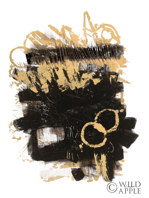 Reproduction of Gold Black Abstract II by Mike Schick - Wall Decor Art