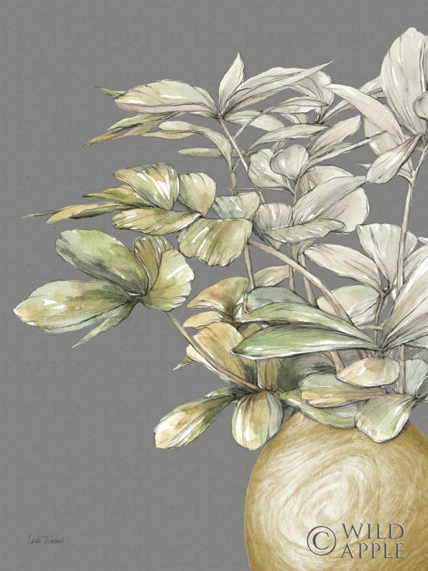 Reproduction of Potted Leaves II Dark by Leslie Trimbach - Wall Decor Art