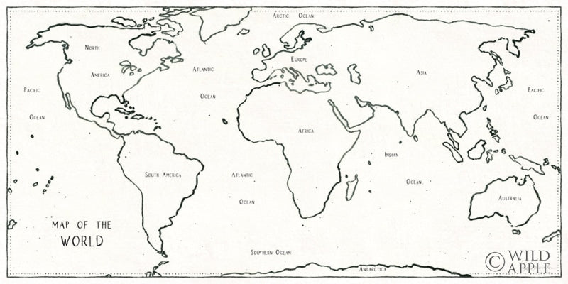 Reproduction of Sketch Map II Border by Sue Schlabach - Wall Decor Art