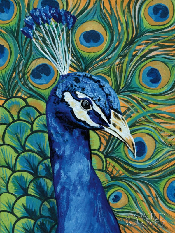 Reproduction of Peacock Profile by Yvette St. Amant - Wall Decor Art