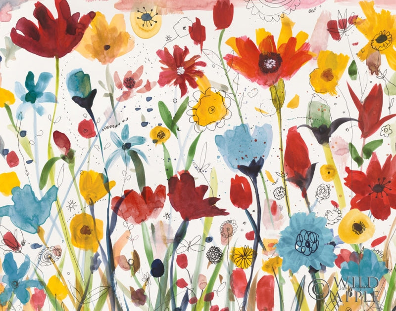 Reproduction of Garden Trail II Teal by Cheryl Warrick - Wall Decor Art