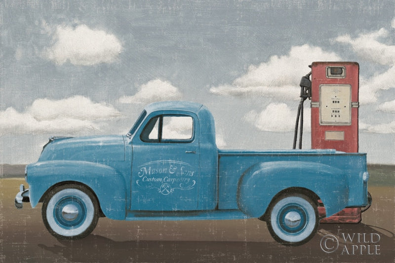 Lets Go For A Ride Ii Vintage Blue Truck Posters Prints & Visual Artwork