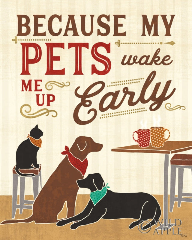 Reproduction of Coffee and Friends III Early by Veronique Charron - Wall Decor Art