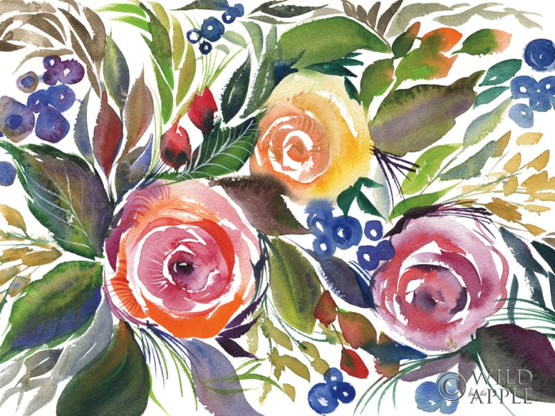 Reproduction of Blooming Roses by Kristy Rice - Wall Decor Art